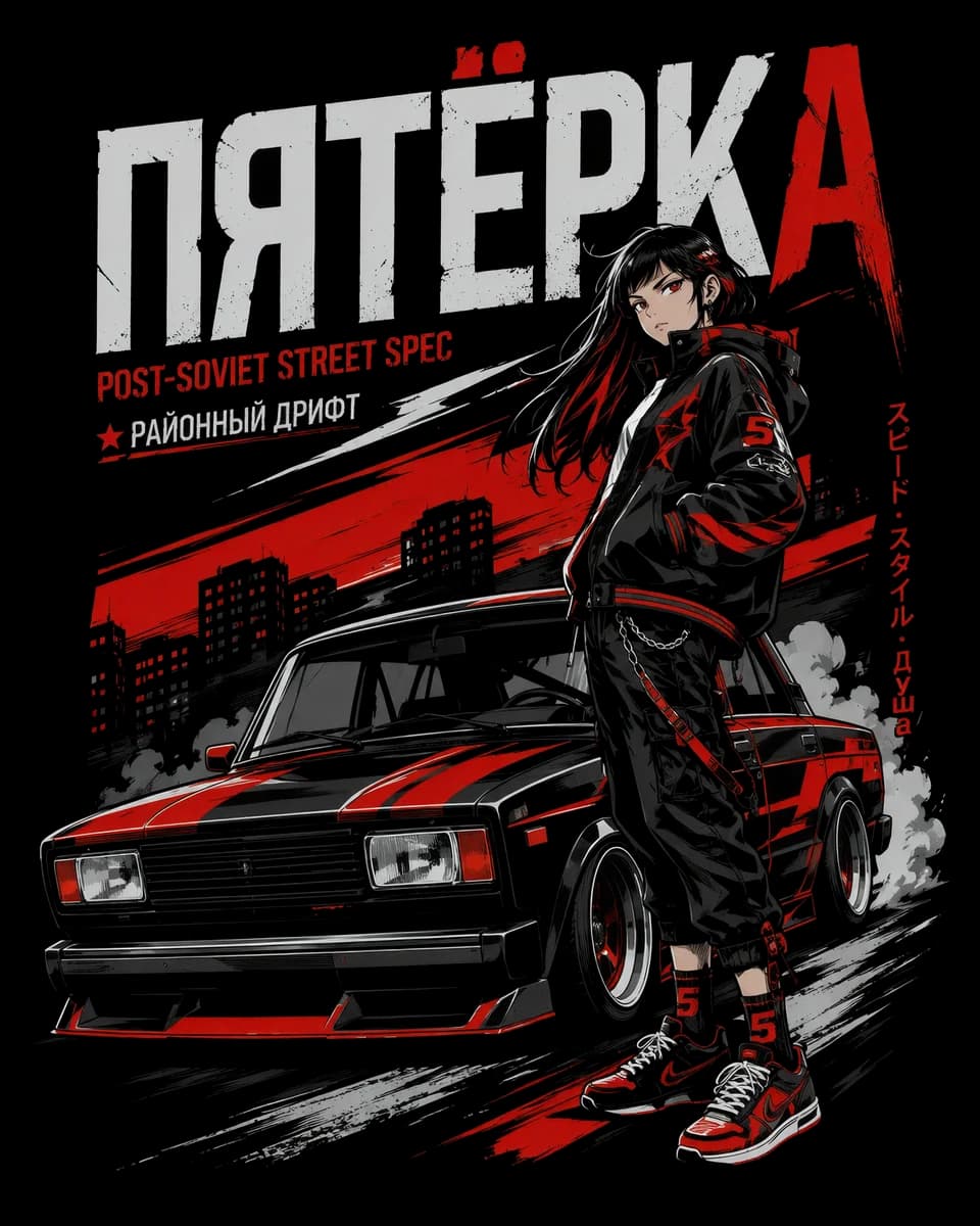 пятерка — деталь принта