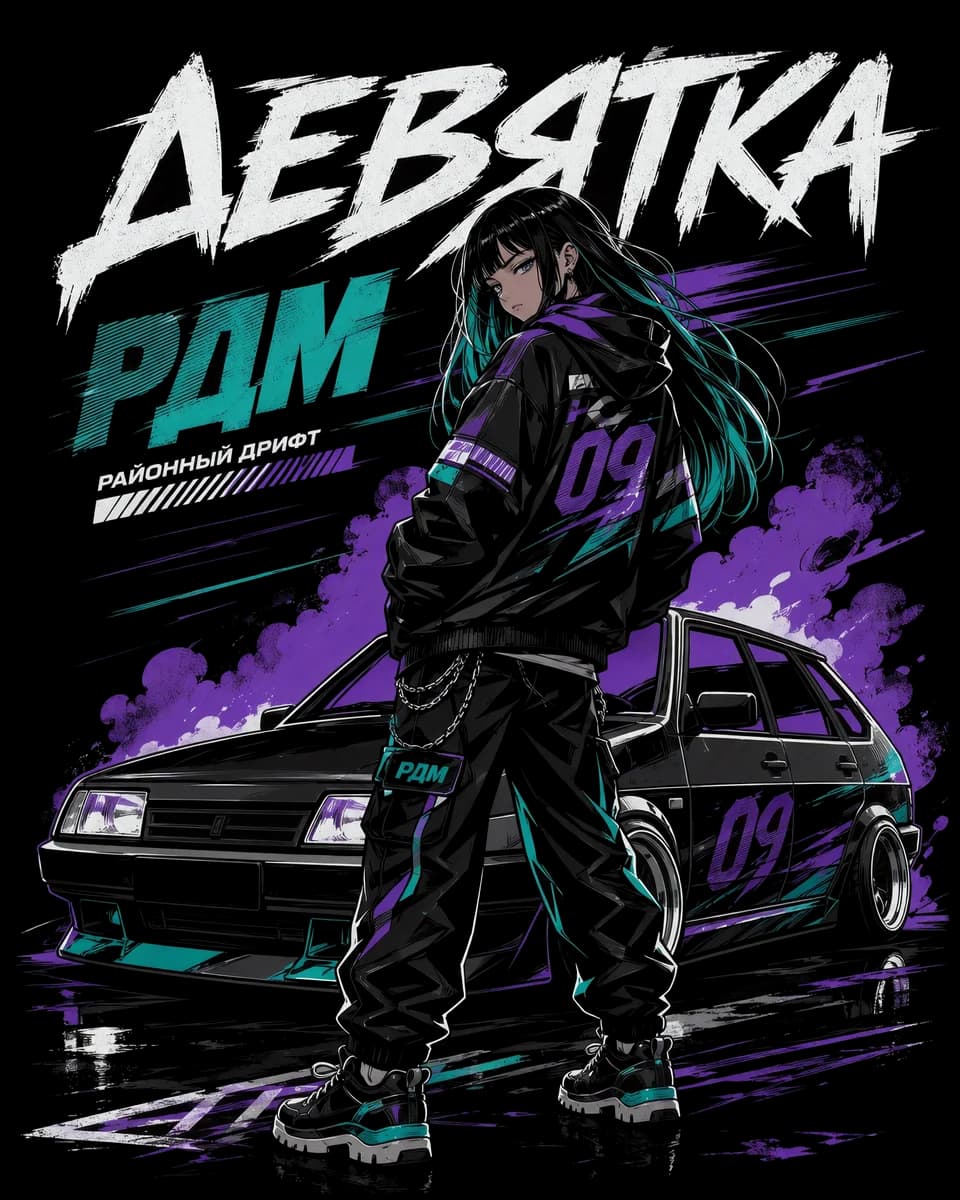 девятка — деталь принта