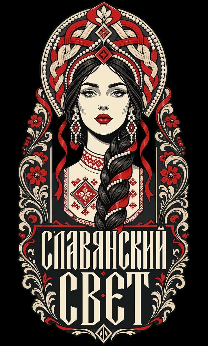 русская красавица — деталь принта